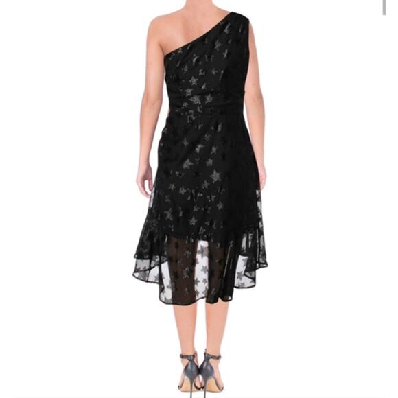 Aqua Star Dress Women's Black One Shoulder Enchanted Fit Flare size Medium NWT - Picture 2 of 15
